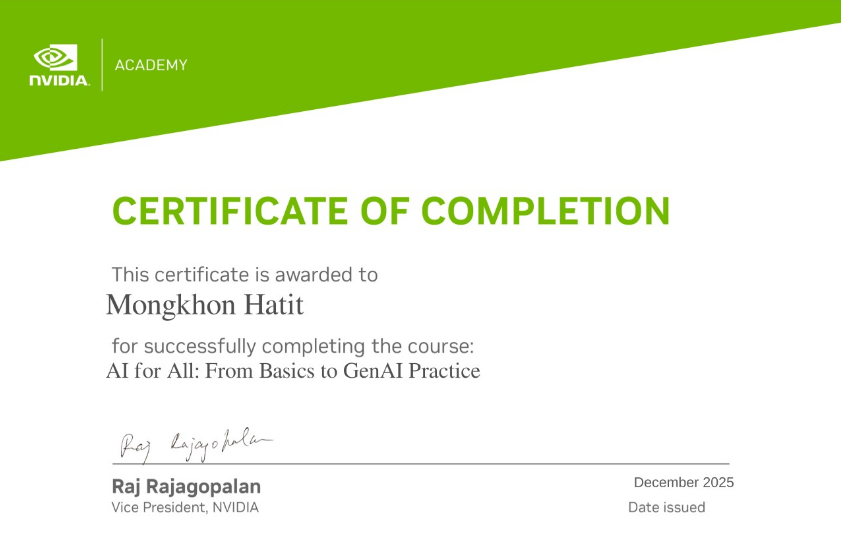 AI for All From Basics to GenAI Practice certificate